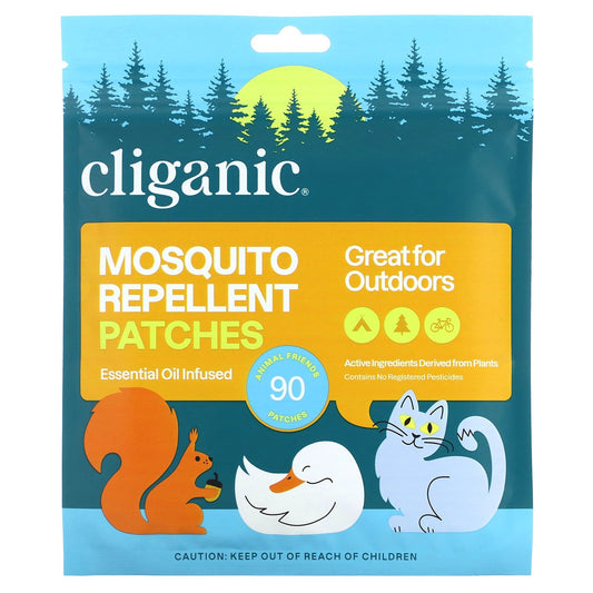 Cliganic, Mosquito Repellent Animal Friends Patches, 90 Patches