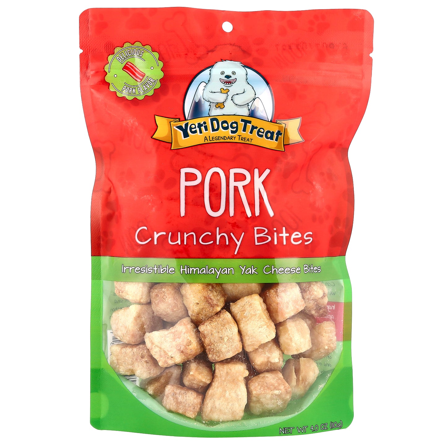 Yeti Dog Chew, Pork Crunchy Bites, 4 oz (110 g)