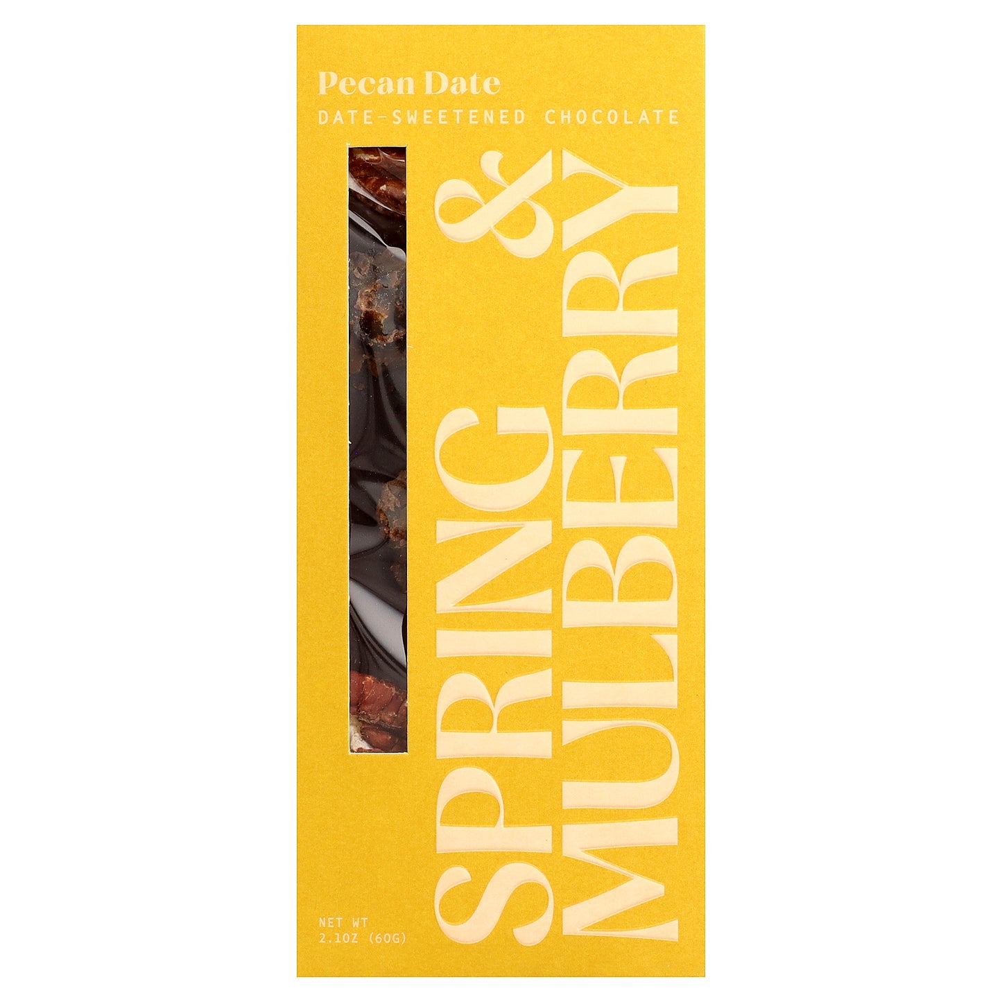 Spring & Mulberry, Date-Sweetened Chocolate, Pecan Date, 2.1 oz (60 g)