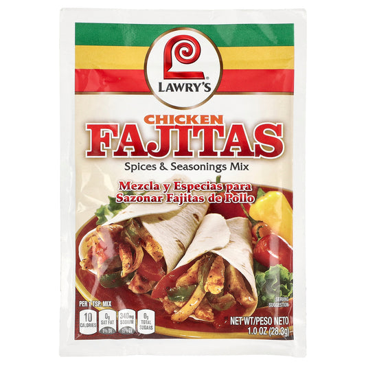 Lawry's, Chicken Fajitas, Spices & Seasonings Mix, 1 oz (28.3 g)