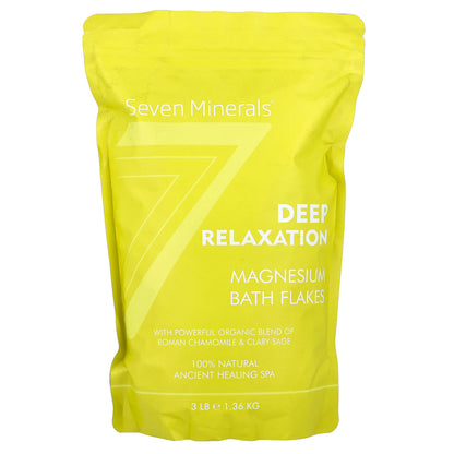 Seven Minerals, Deep Relaxation, Magnesium Bath Flakes, Roman Chamomile & Clary Sage, 3 lb (1.36 kg)