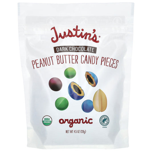 Justin's Nut Butter, Organic Peanut Butter Candy Pieces, Dark Chocolate, 4.5 oz (128 g)