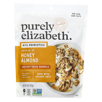 Purely Elizabeth, Ancient Grain Granola With Probiotics, Honey Almond, 8 oz (227 g)