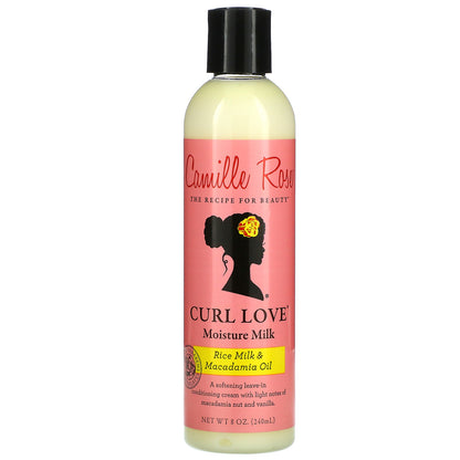 Camille Rose, Curl Love Moisture Milk, Leave-In Conditioning Cream, Rice Milk & Macadamia Oil, 8 oz (240 ml)