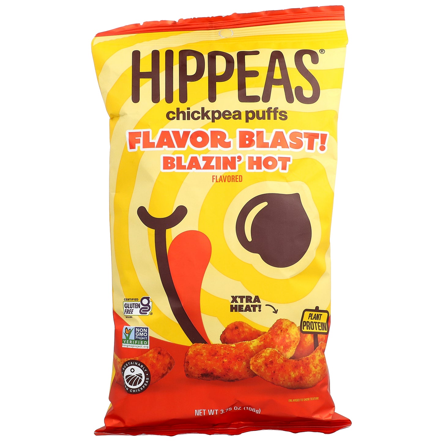Hippeas, Chickpea Puffs, Blazin Hot, 3.75 oz (106 g)