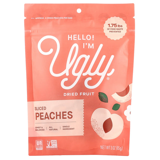 Hello! I'm Ugly, Dried Fruit, Sliced Peaches, 3 oz (85 g)