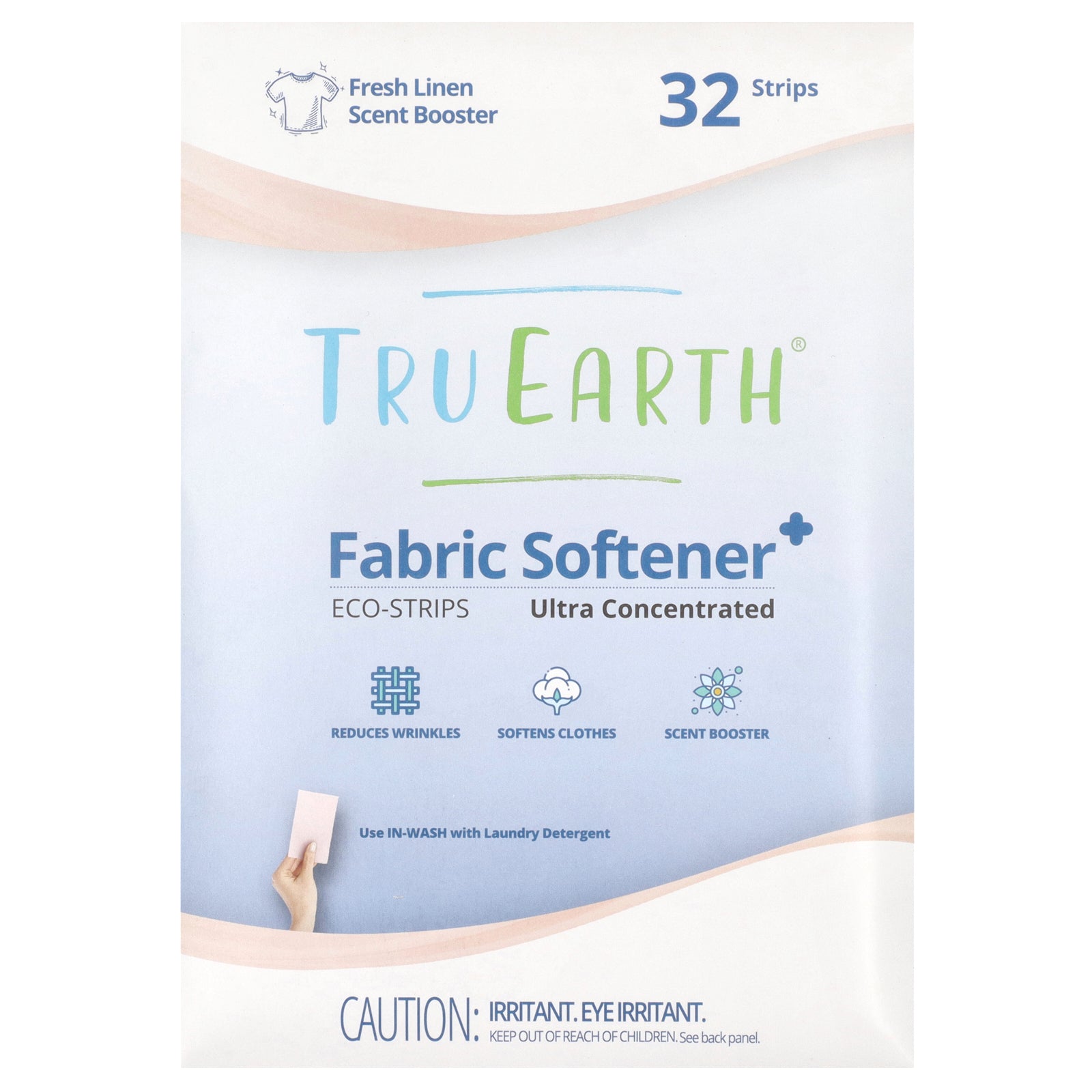 Tru Earth, Eco-Strips®, Fabric Softener, Ultra Concentrated, Fresh Linen, 32 Strips