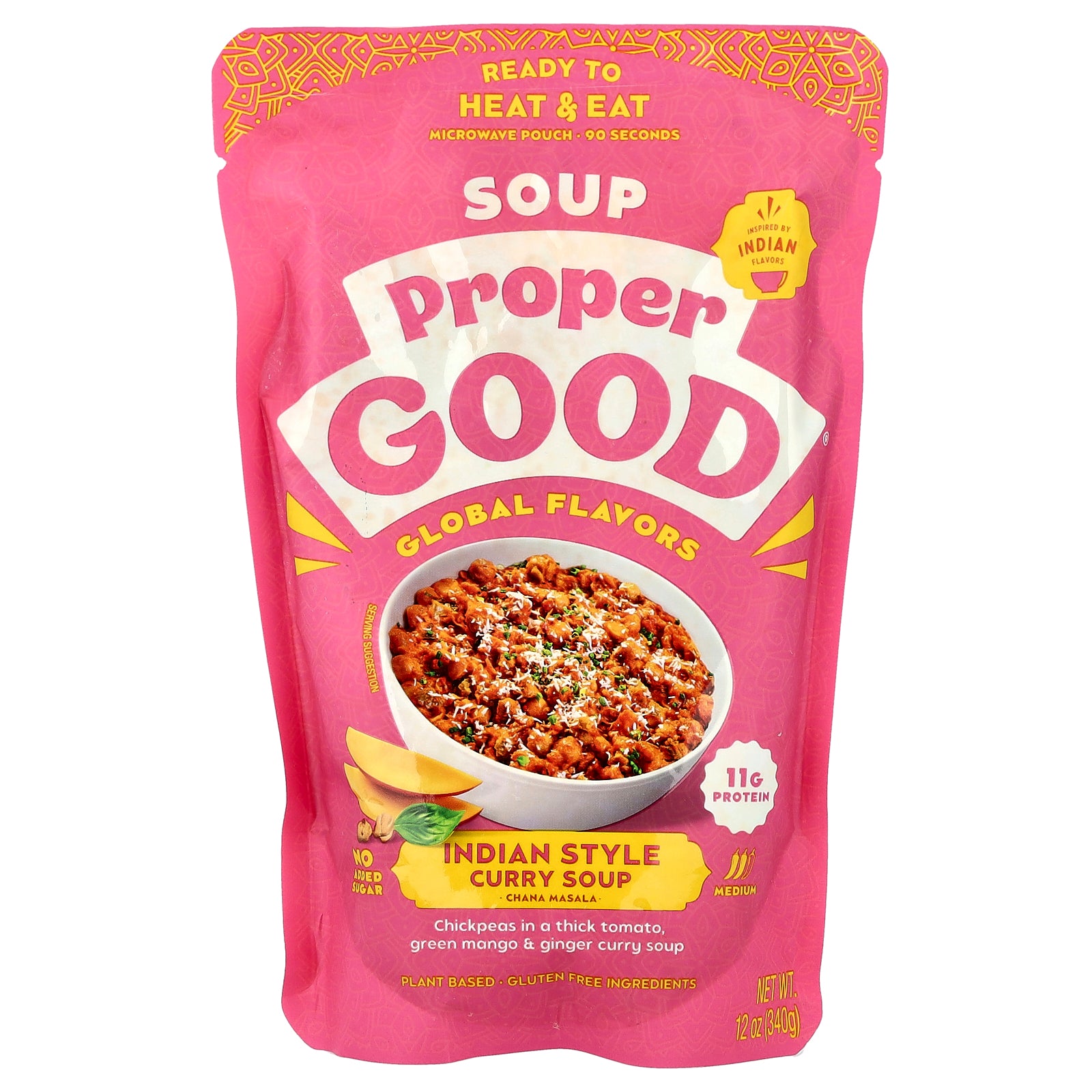 Proper Good, Indian Style Curry Soup, Chana Masala, Medium, 12 oz (340 g)