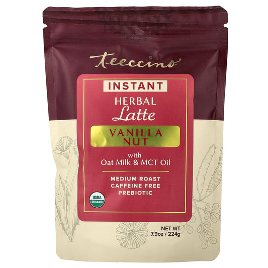 Teeccino, Instant Herbal Latte, Vanilla Nut, Medium Roast, Caffeine Free, 7.9 oz (224 g)