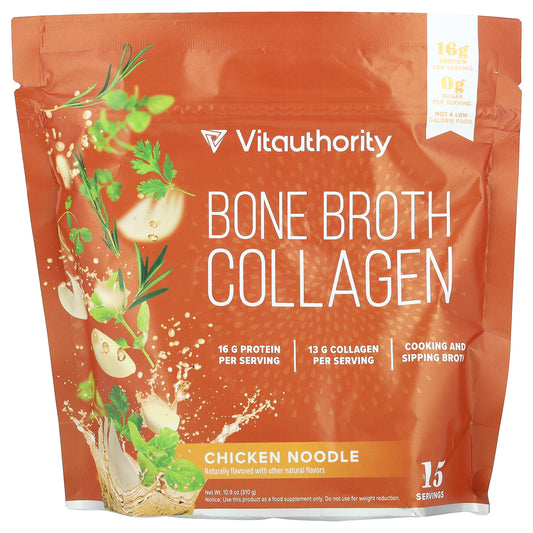 Vitauthority, Bone Broth Collagen, Chicken Noodle, 10.9 oz (310 g)