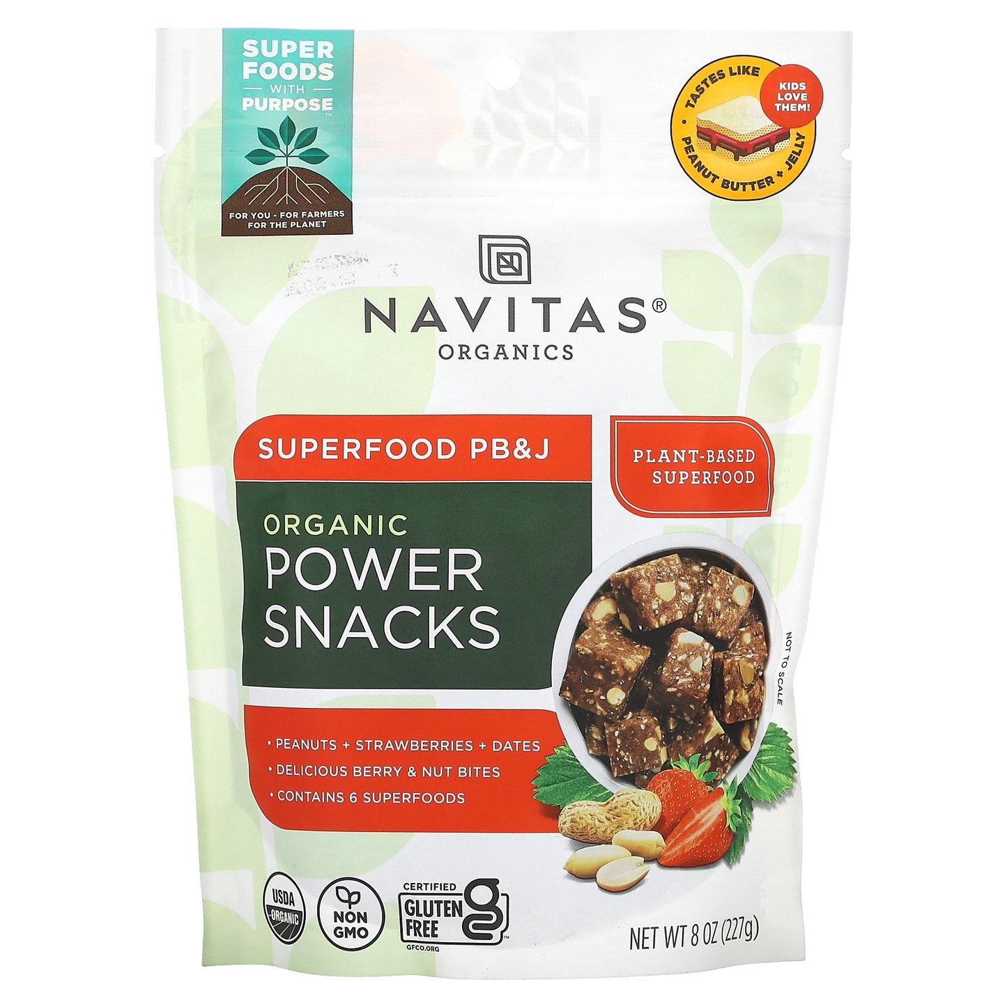 Navitas Organics, Organic Power Snacks, Superfood PB&J, 8 oz (227 g)