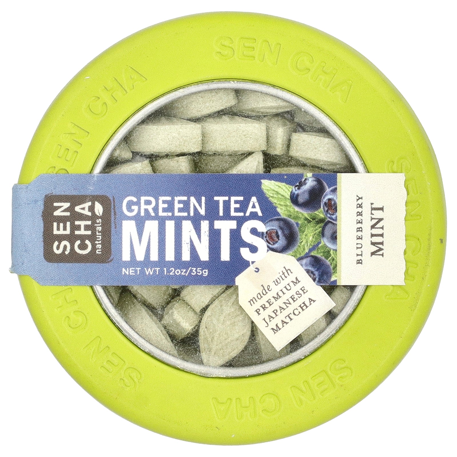 Sencha Naturals, Green Tea Mints, Blueberry Mint, 1.2 oz (35 g)