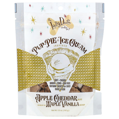 Lazy Dog Cookie, Pup-Pie® & Ice Cream, Treats For Dogs, Apple Cheddar Slice Swirled with Maple Vanilla Scoop, 5 oz (142 g)
