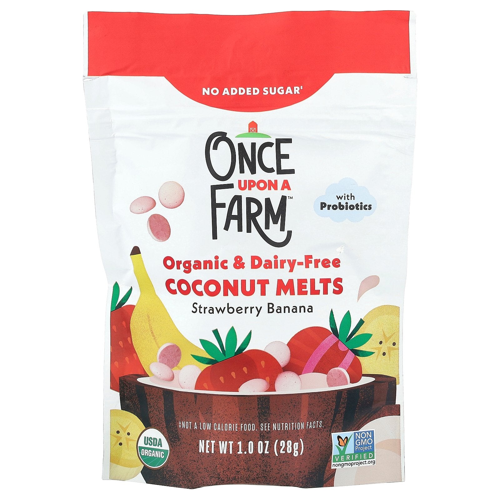 Once Upon A Farm, Organic Coconut Melts, Toddler, Strawberry Banana, 1 oz (28 g)