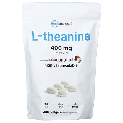 Micro Ingredients, L-Theanine, 400 Softgels (200 mg per Softgel)