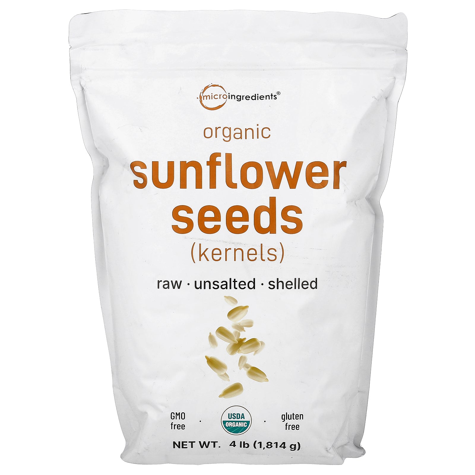 Micro Ingredients, Organic Sunflower Seeds, Unsalted, 4 lb (1,814 g)