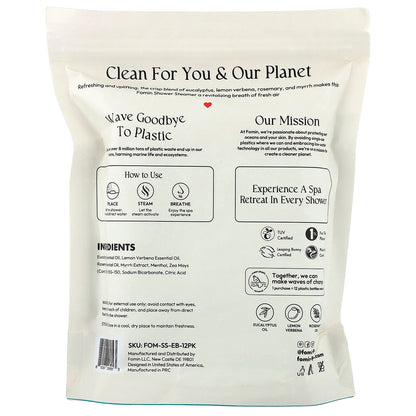 fomin, Shower Steamers, Eucalyptus Breeze, 12 Tablets