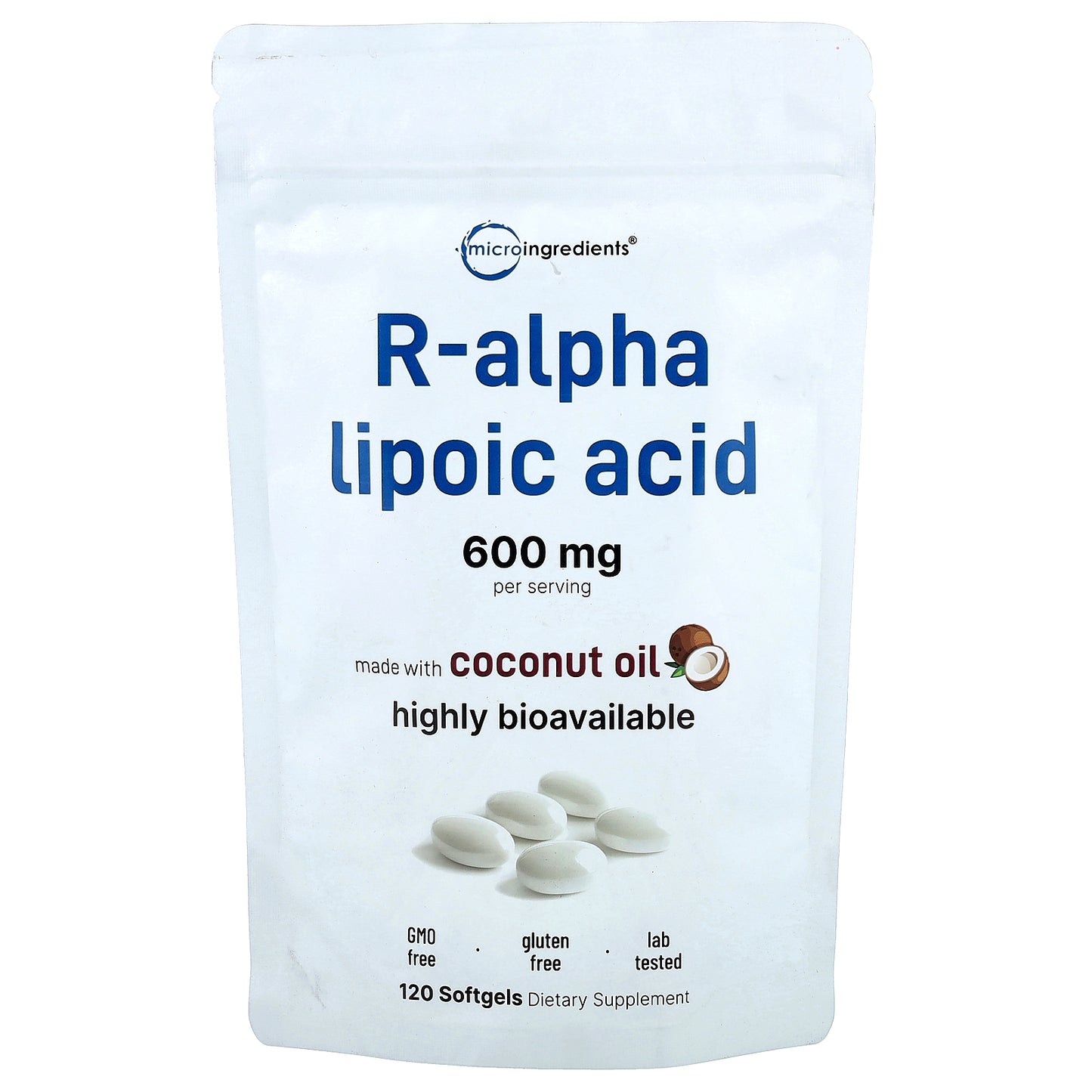 Micro Ingredients, R-Alpha Lipoic Acid, 120 Softgels (200 mg per Softgel)