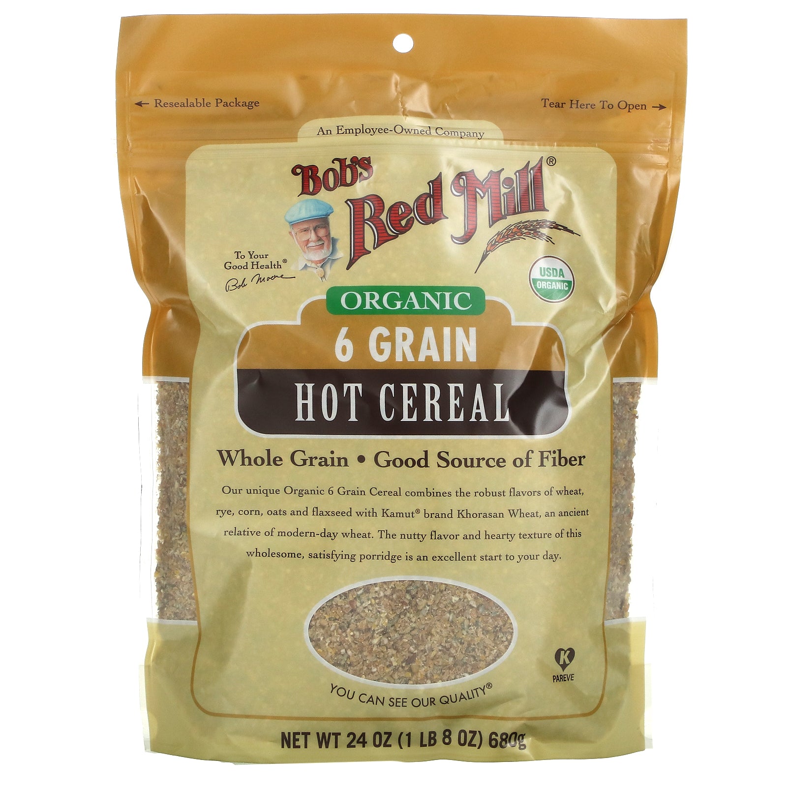 Bob's Red Mill, Organic 6 Grain Hot Cereal, 24 oz (680 g)