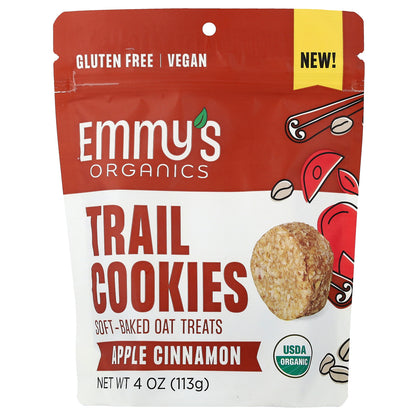 Emmy's Organic Cookies, Trail Cookies, Soft-Baked Oat Treats, Apple Cinnamon, 4 oz (113 g)