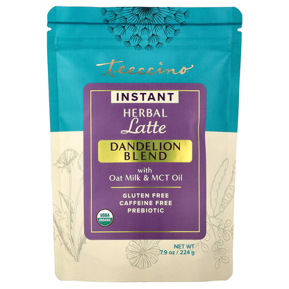 Teeccino, Instant Herbal Latte, Dandelion Blend, Caffeine Free, 7.9 oz (224 g)