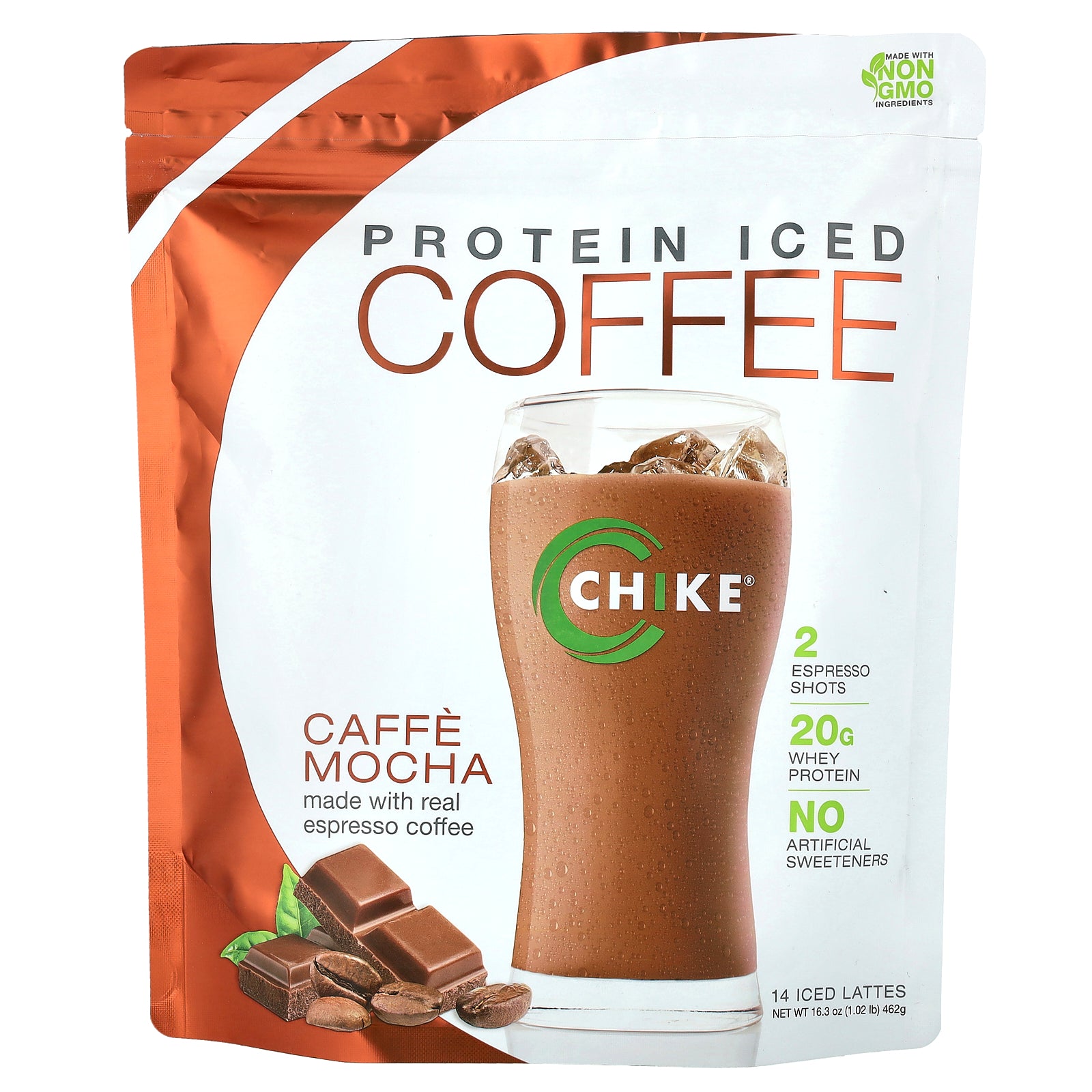 Chike Nutrition, Protein Iced Coffee, Caffe Mocha, 16.3 oz (462 g)