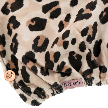 Kitsch, Quick Drying, Microfiber Hair Towel, Leopard, 1 Piece