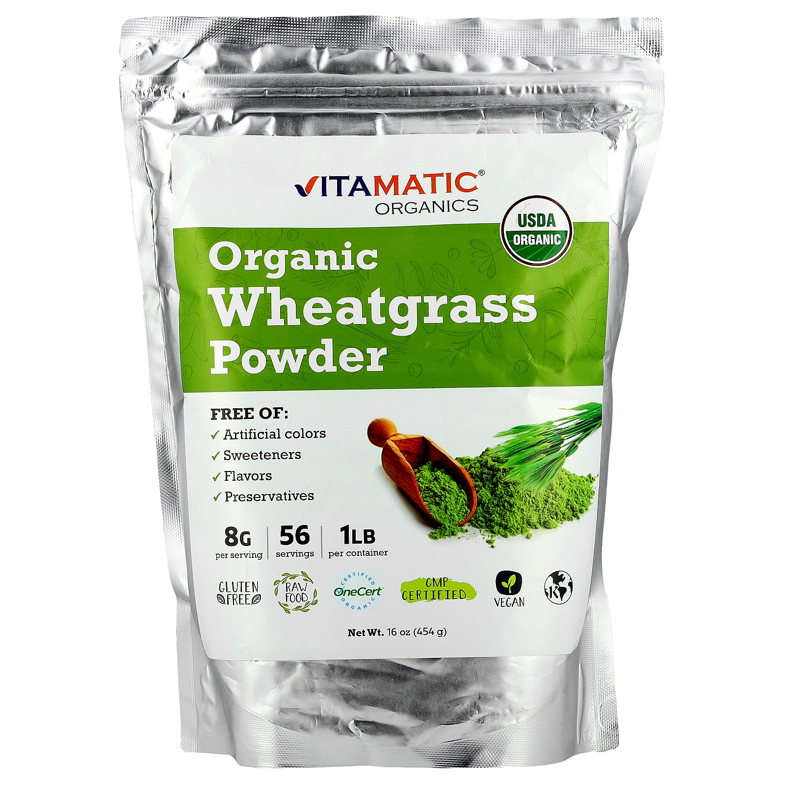 Vitamatic, Organic Wheatgrass Powder, 16 oz (454 g)