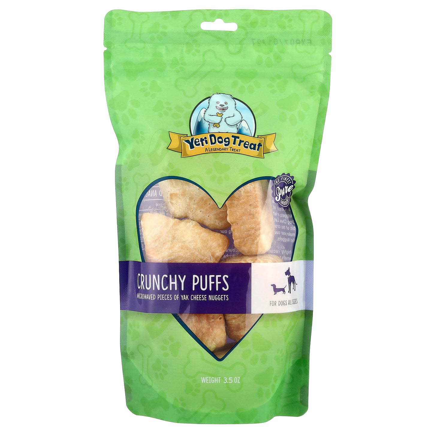 Yeti Dog Chew, Crunchy Puffs, For Dogs, All Sizes, 3.5 oz