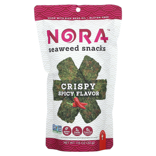 Nora Snacks, Seaweed Snacks, Crispy Spicy, 1.13 oz (32 g)