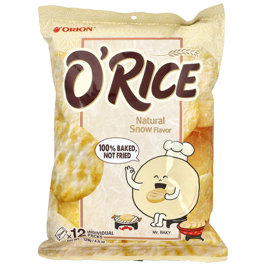 Orion, O'Rice, Natural Snow , 12 Individual Packs, 4.6 oz (129 g)