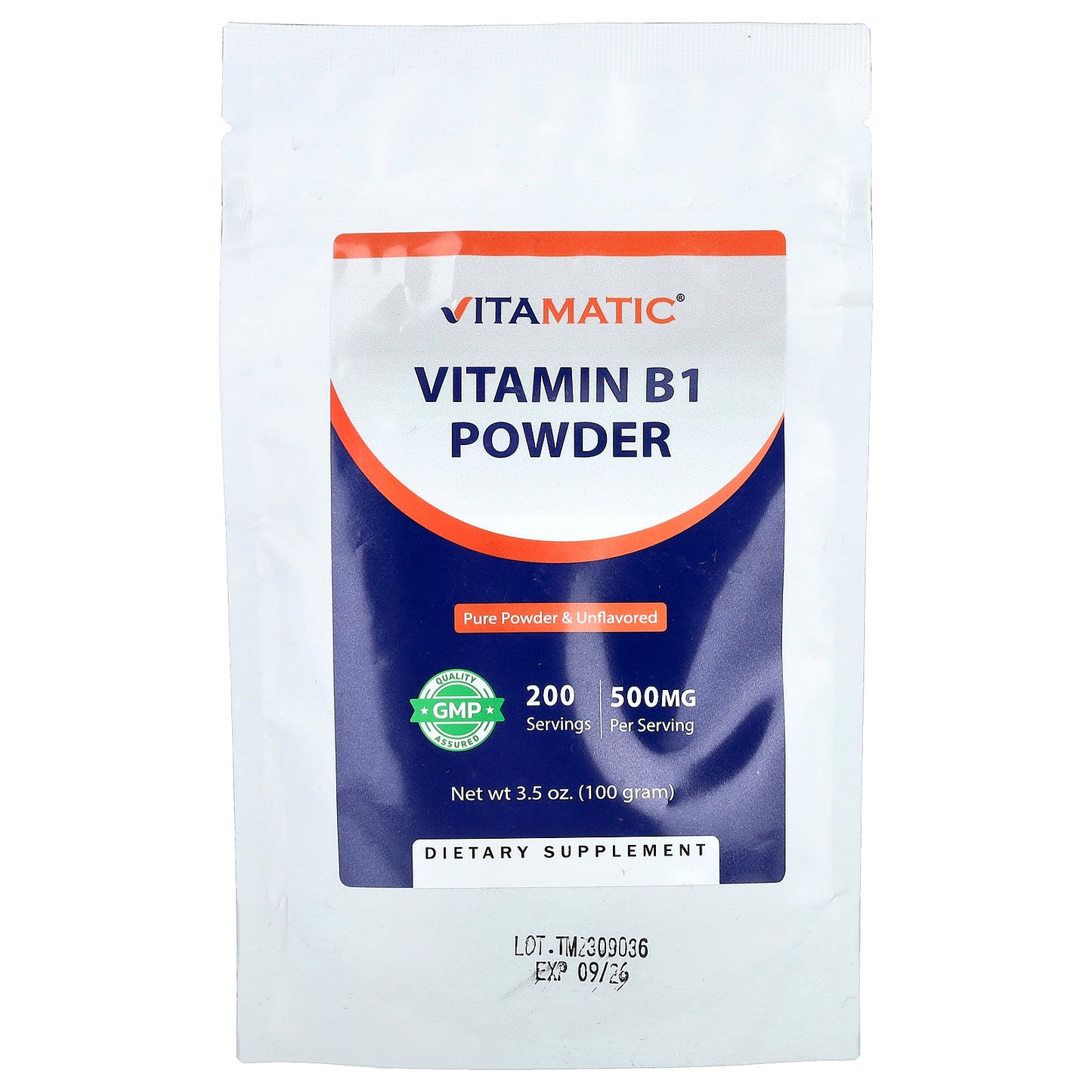 Vitamatic, Vitamin B1 Powder, Unflavored, 3.5 oz (100 g)