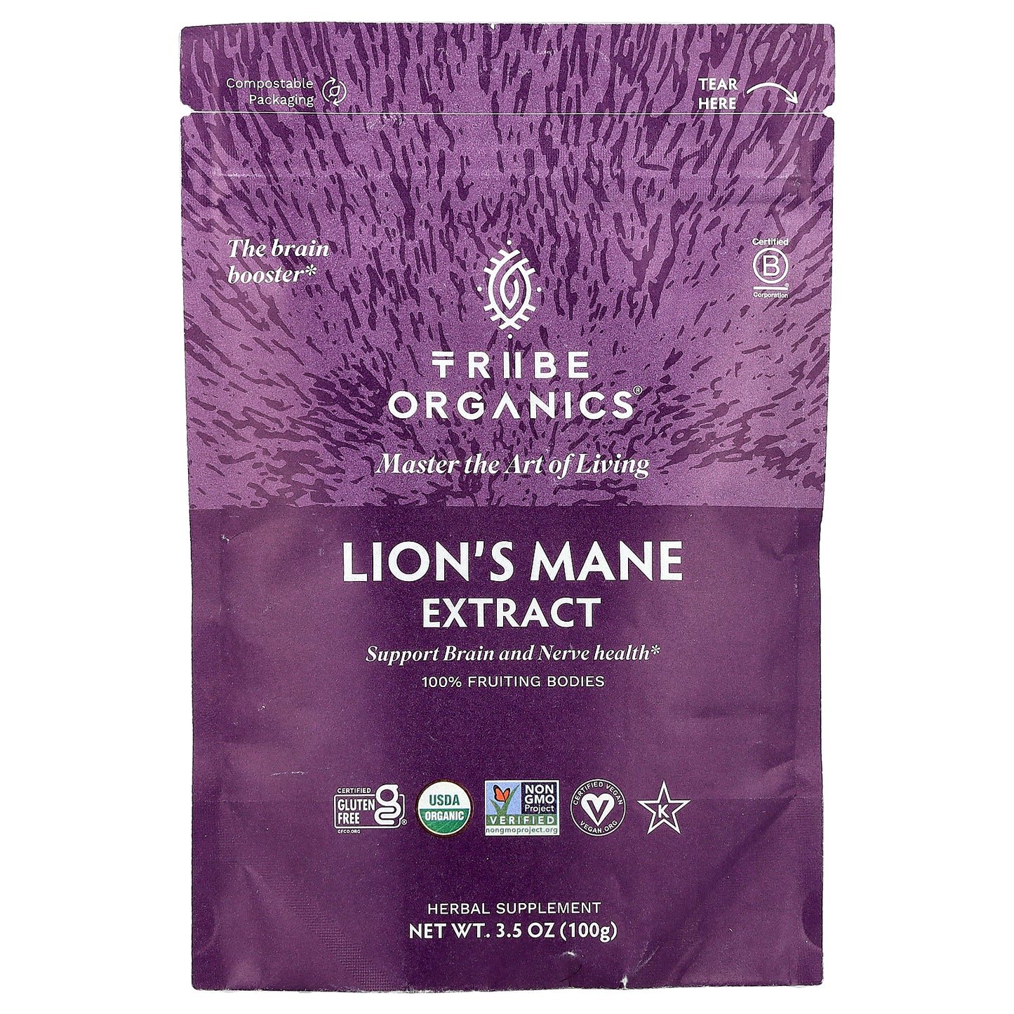 Tribe Organics, Lion's Mane Extract, 3.5 oz (100 g)