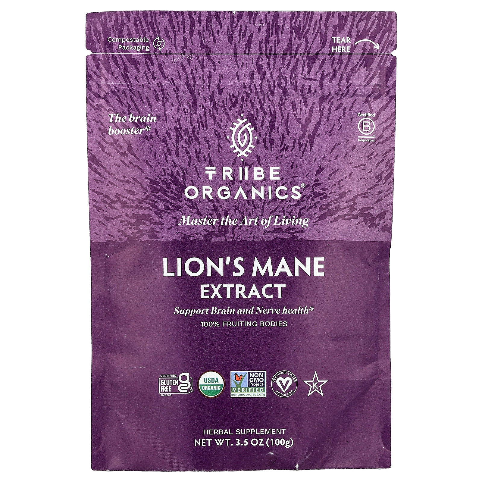 Tribe Organics, Lion's Mane Extract, 3.5 oz (100 g)