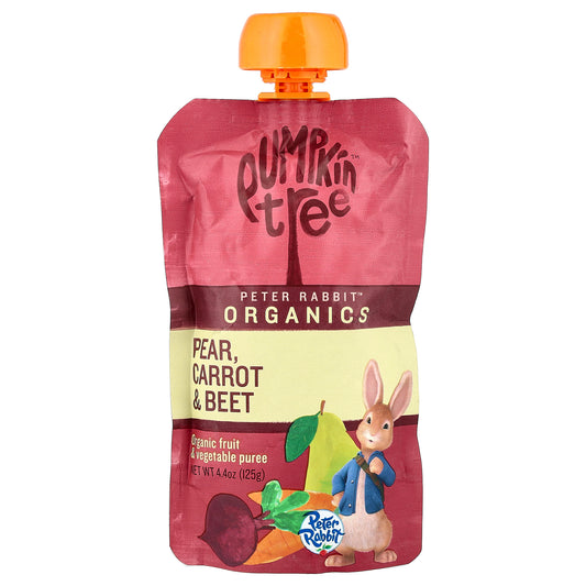 Pumpkin Tree Organics, Peter Rabbit™ Organics, Organic Fruit & Vegetable Puree, Pear, Carrot & Beet, 4.4 oz (125 g)