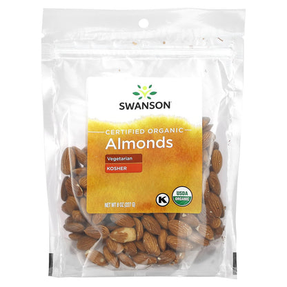 Swanson, Certified Organic Almonds, 8 oz (227 g)