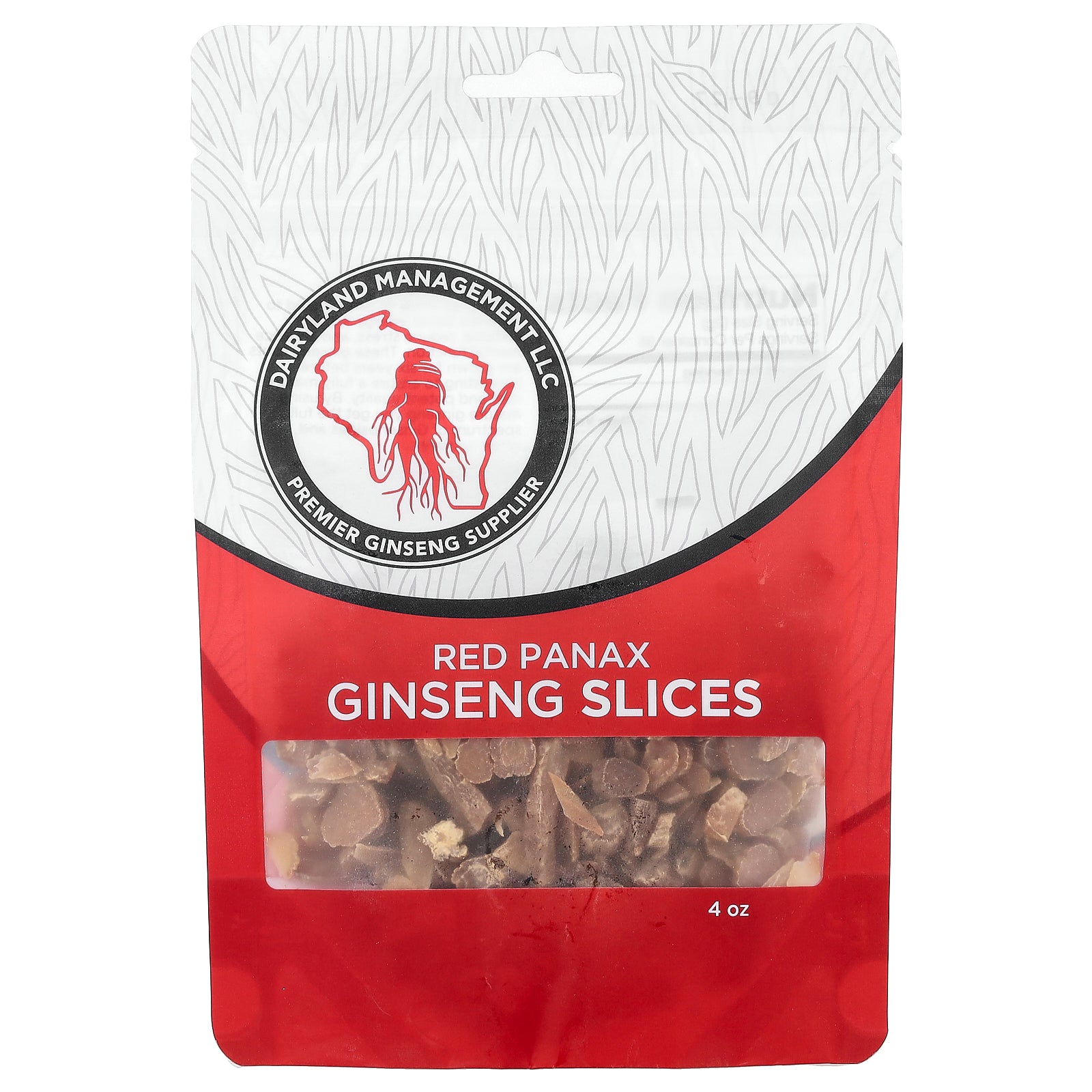 Dairyland Ginseng, Red Panax Ginseng Slices, 4 oz
