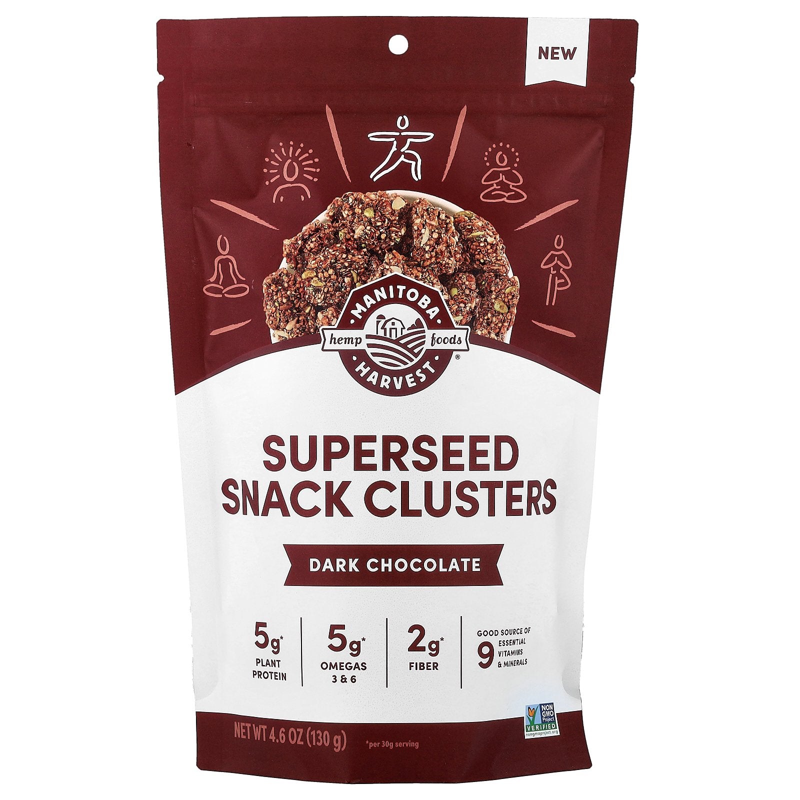 Manitoba Harvest, Superseed Snack Clusters, Dark Chocolate, 4.6 oz (130 g)