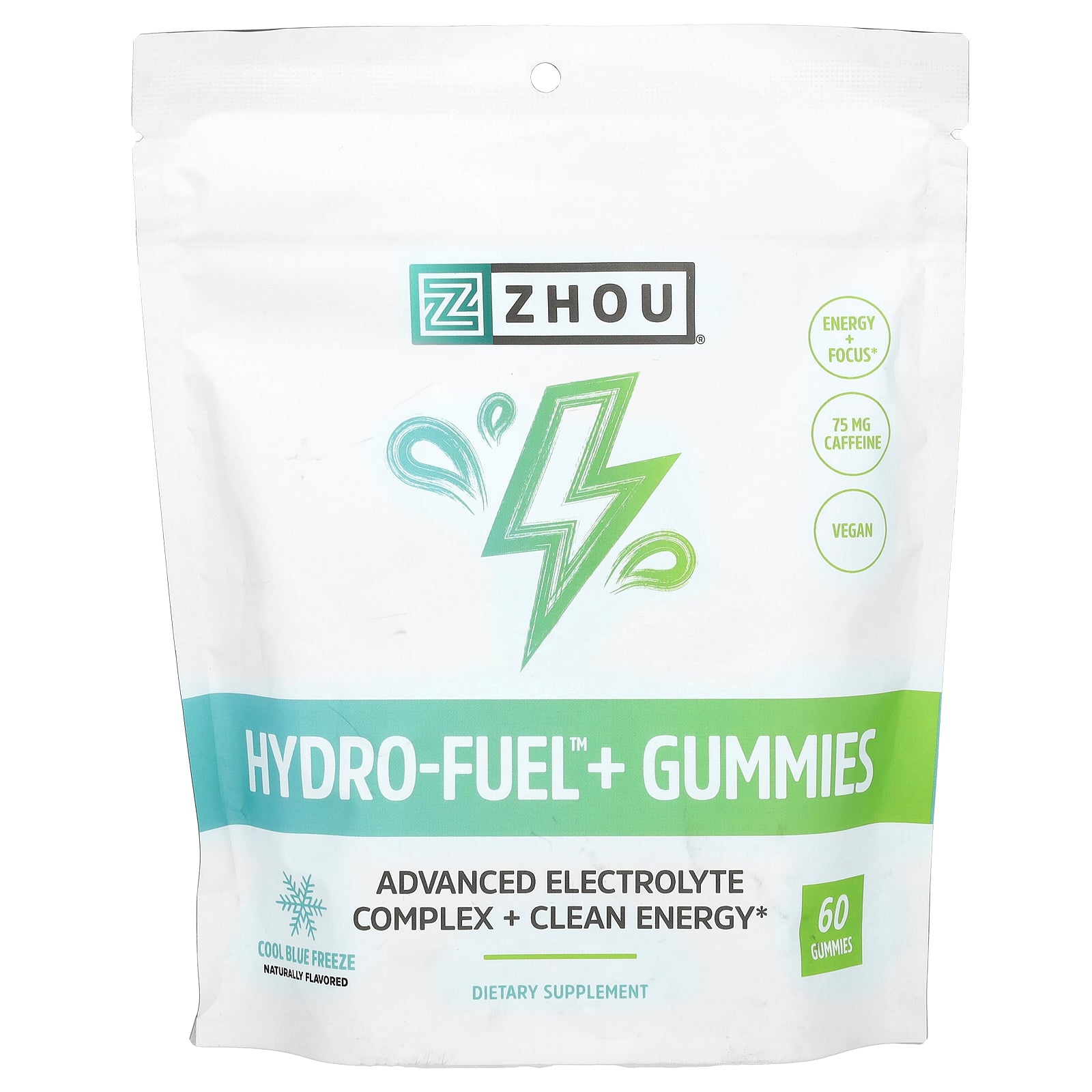 Zhou Nutrition, Hydro-Fuel Gummies, Cool Blue Freeze, 60 Gummies