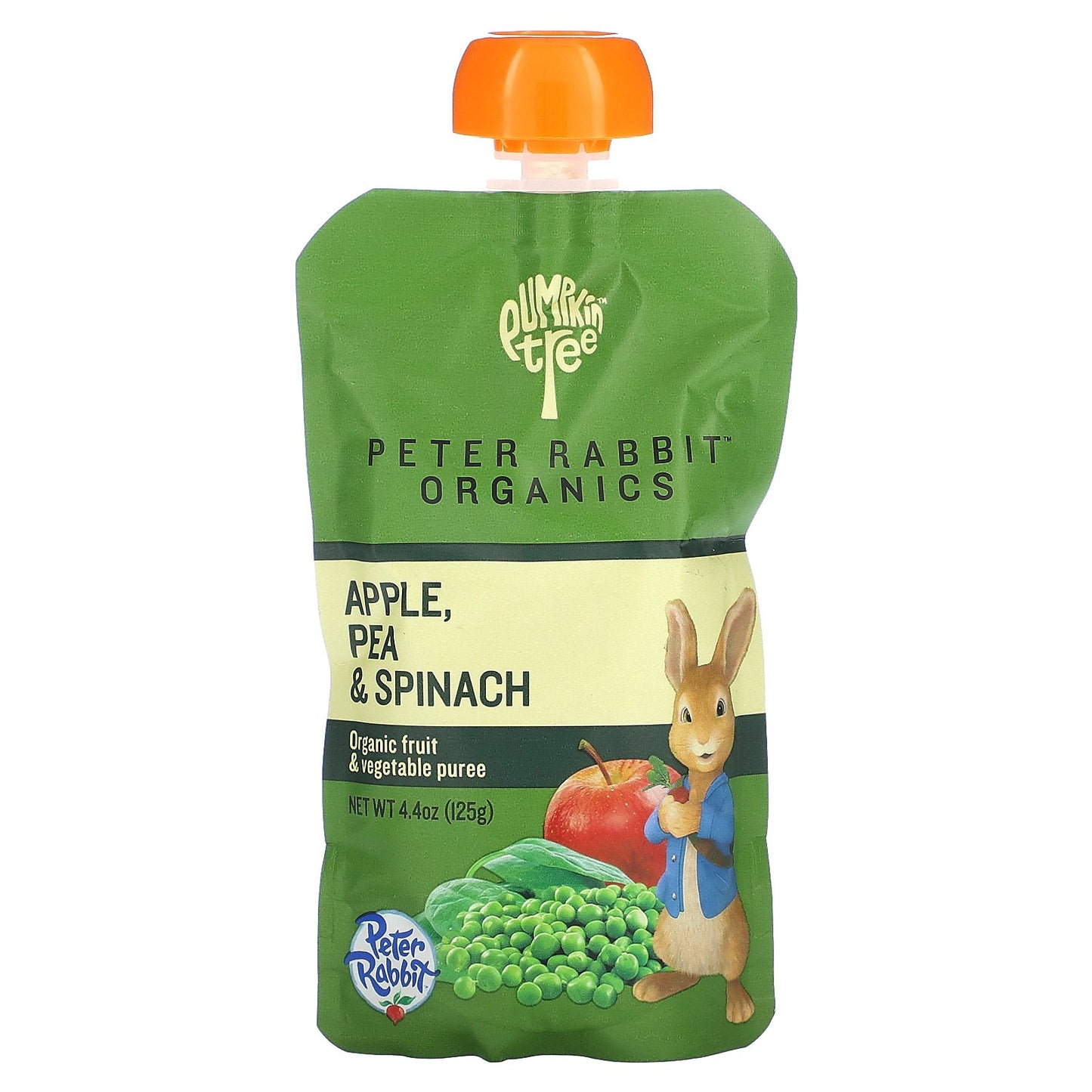 Pumpkin Tree Organics, Peter Rabbit Organics, Organic Fruit & Vegetable Puree, Apple, Pea & Spinach, 4.4 oz (125 g)