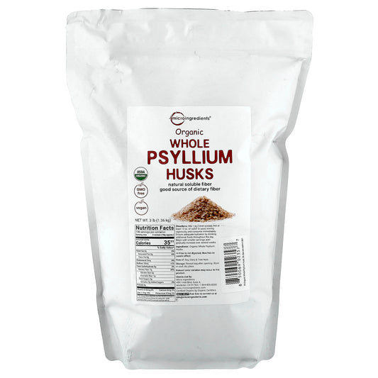 Micro Ingredients, Organic Whole Psyllium Husks, 3 lb (1.36 kg)