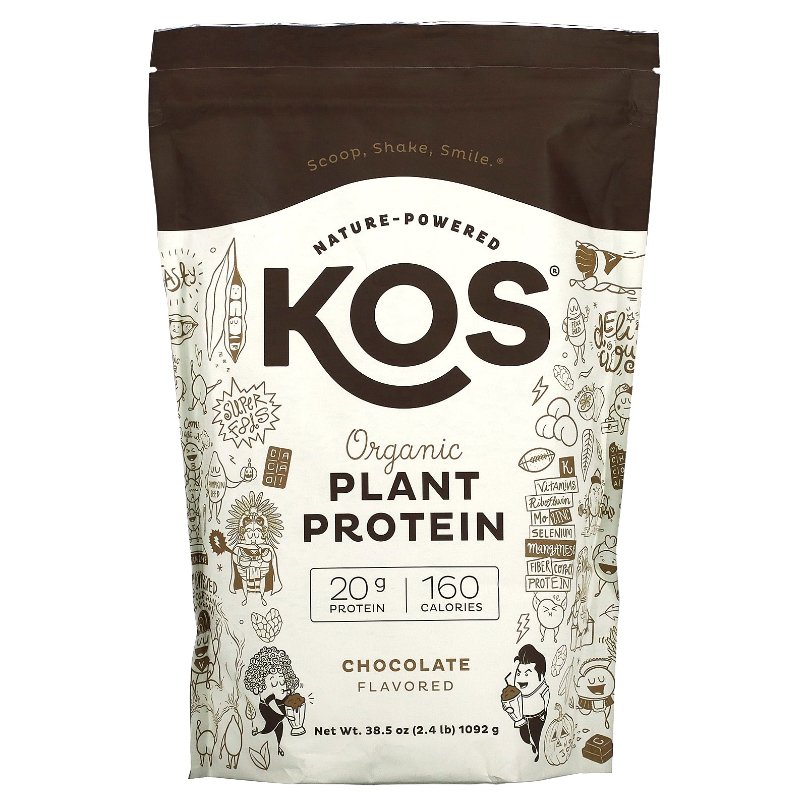 KOS, Organic Plant Protein, Chocolate, 2.4 lb (1092 g)