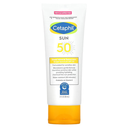 Cetaphil, Sheer Mineral Sunscreen, SPF 50, 3 fl oz (89 ml)