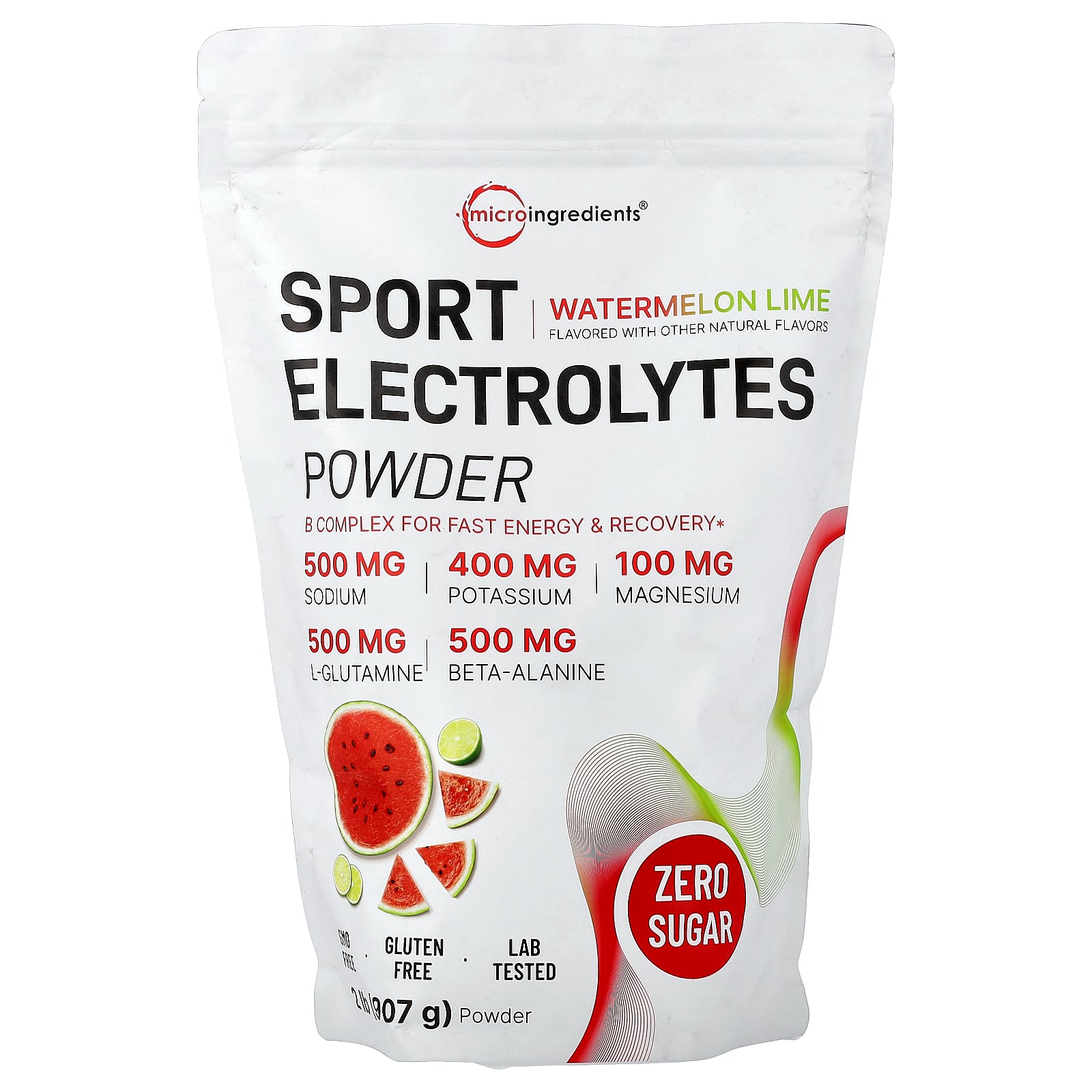 Micro Ingredients, Sport Electrolytes Powder, Watermelon Lime, 2 lbs (907 g)