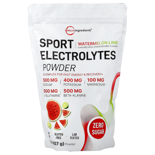 Micro Ingredients, Sport Electrolytes Powder, Watermelon Lime, 2 lbs (907 g)
