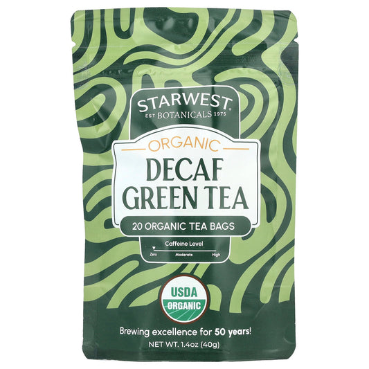Starwest Botanicals, Organic Decaf Green Tea, 20 Tea Bags, 1.4 oz (40 g)