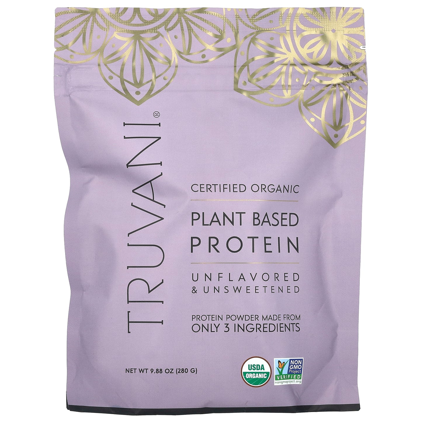 Truvani, Plant Based Protein, Unflavored, Unsweetened, 9.88 oz (280 g)