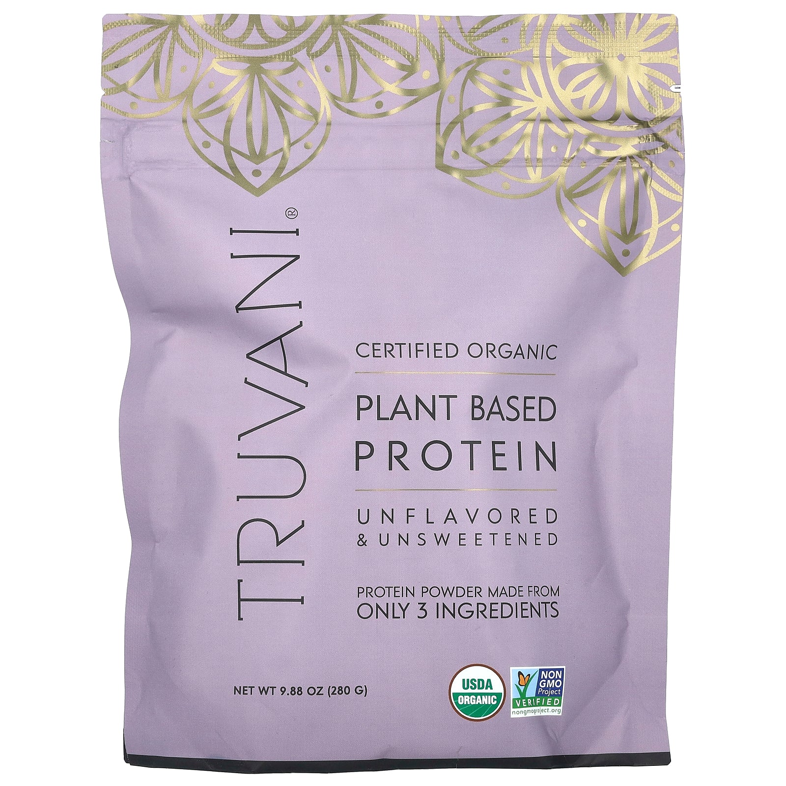 Truvani, Plant Based Protein, Unflavored, Unsweetened, 9.88 oz (280 g)