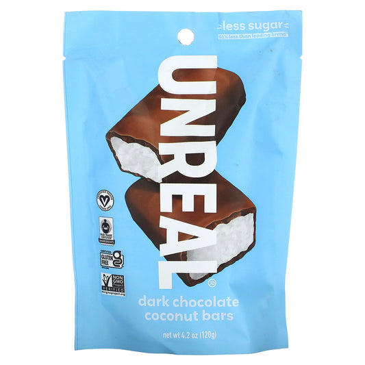 Unreal, Dark Chocolate Coconut Bars, 4.2 oz (120 g)