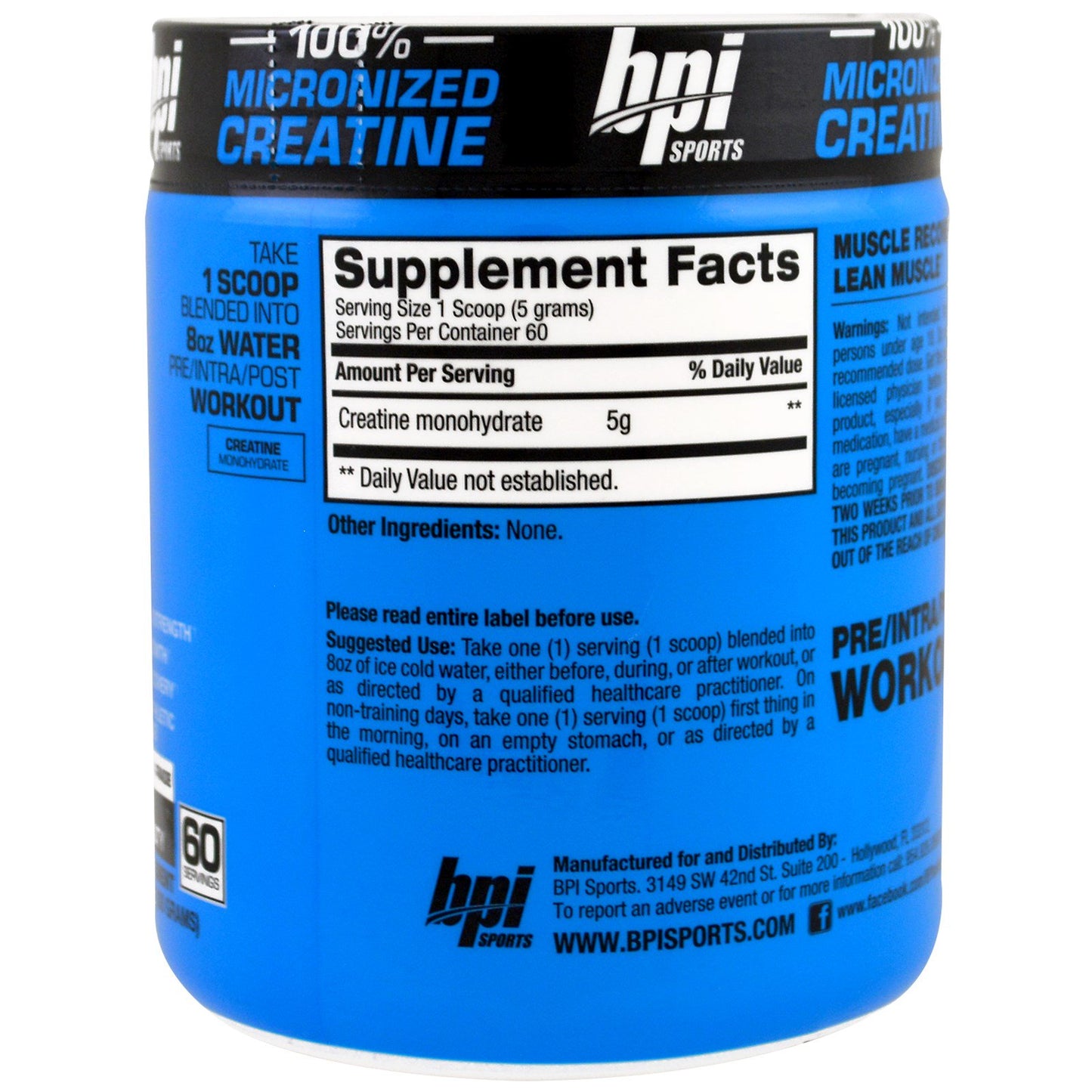 BPI Sports, Micronized Creatine, Limited Edition, Unflavored, 10.58 oz (300 g)